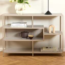 Florence Seaford 4 Shelf Wide Grey Steel Bookcase - Furniture To Go - Wilko