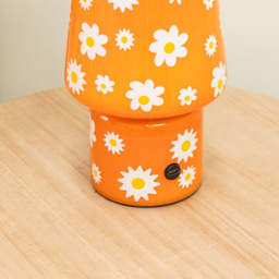 ValueLights Hanya Flower Glass Rechargeable LED Portable Table Lamp - Orange - Wilko - thumbnail 4