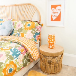 ValueLights Hanya Flower Glass Rechargeable LED Portable Table Lamp - Orange - Wilko - thumbnail 6