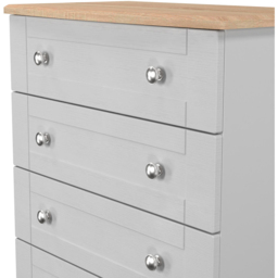 Crowndale Sussex 5 Drawer Grey Ash and Bardolino Oak Chest of Drawers Ready Assembled - Grey Ash & Bardolino Oak - Wilko - thumbnail 6