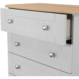 Crowndale Sussex 5 Drawer Grey Ash and Bardolino Oak Chest of Drawers Ready Assembled - Grey Ash & Bardolino Oak - Wilko - thumbnail 7