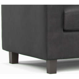 York 5 Seater Black Faux Leather Sofa Suite - Wilko - thumbnail 6