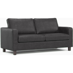 York 5 Seater Black Faux Leather Sofa Suite - Wilko - thumbnail 4