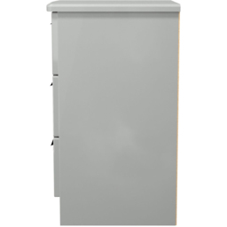 Crowndale Knightsbridge 3 Drawer Grey Gloss and Dusk Grey Bedside Cabinet Ready Assembled - Grey Gloss & Dusk Grey - Wilko - thumbnail 5
