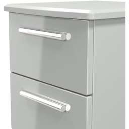 Crowndale Knightsbridge 3 Drawer Grey Gloss and Dusk Grey Bedside Cabinet Ready Assembled - Grey Gloss & Dusk Grey - Wilko - thumbnail 6
