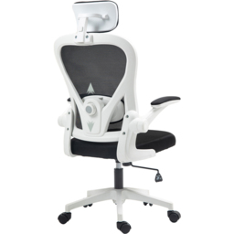 Portland Black Mesh Ergonomic Office Chair with Headrest and Lumbar Support - Size: 125 x 58 x 63cm - Wilko - thumbnail 3