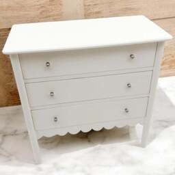 Acacia Home 3 Drawer Cream Chest of Drawers with Bronze Handles - Wilko