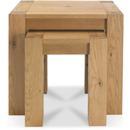 Bentley Designs Turin Light Oak Nesting Table Set of 2 - Size: 50 x 55 x 45cm - Brown - Wilko - thumbnail 4