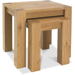 Bentley Designs Turin Light Oak Nesting Table Set of 2 - Size: 50 x 55 x 45cm - Brown - Wilko - thumbnail 3