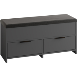 Decortie Cove 2 Door 2 Shelf Anthracite Grey Modern Shoe Storage Bench - Size: 50 x 106 x 34cm - Wilko - thumbnail 3