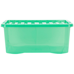 Wham 45L Clear Green Stackable Plastic Crystal Storage Box with Lid 5 Pack - Wilko - thumbnail 5