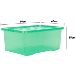 Wham 45L Clear Green Stackable Plastic Crystal Storage Box with Lid 5 Pack - Wilko - thumbnail 6