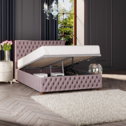 Laurence Llewelyn Bowen Seren King Size Blush Plush Velvet Ottoman Bed - Pink - Laurence Llewelyn-Bowen - Wilko - thumbnail 3