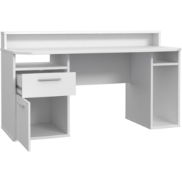 Florence Tezaur 3 Shelf 2 Drawer White LED Gaming Desk - Furniture To Go - Wilko - thumbnail 5
