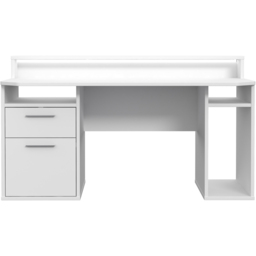 Florence Tezaur 3 Shelf 2 Drawer White LED Gaming Desk - Furniture To Go - Wilko - thumbnail 4