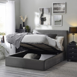 Julian Bowen Shoreditch Double Slate Grey High Headboard Lift Up Storage Bed - Wilko - thumbnail 7