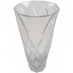 Botanik Clear Chunky Ridged Glass Vase 35cm - Size: 35 x 17 x 17cm - White - Wilko - thumbnail 4