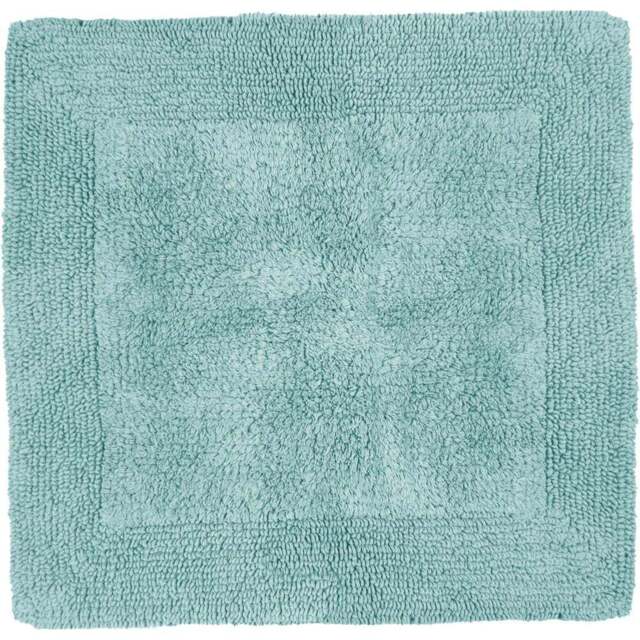 Allure Bath Fashions Elegance Duck Egg Reversible Square Bath Mat 55 x 55cm - Size: 53 x 55cm - Blue - Wilko - image 1