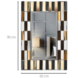 CARME Home Knightsbridge Rose gold and Silver 3D Rectangular Wall Mirror - Size: 12.5 x 104 x 74cm - Wilko - thumbnail 7