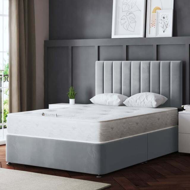 DS Living Amelia Super King Size Silver Upholstered Panel Divan Bed with 4 Drawer - Wilko - image 1