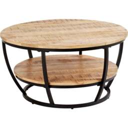 Home Source Albany 2 Tier Mango Wood Round Coffee Table - Size: 44 x 86 x 86cm - Brown - Wilko - thumbnail 3