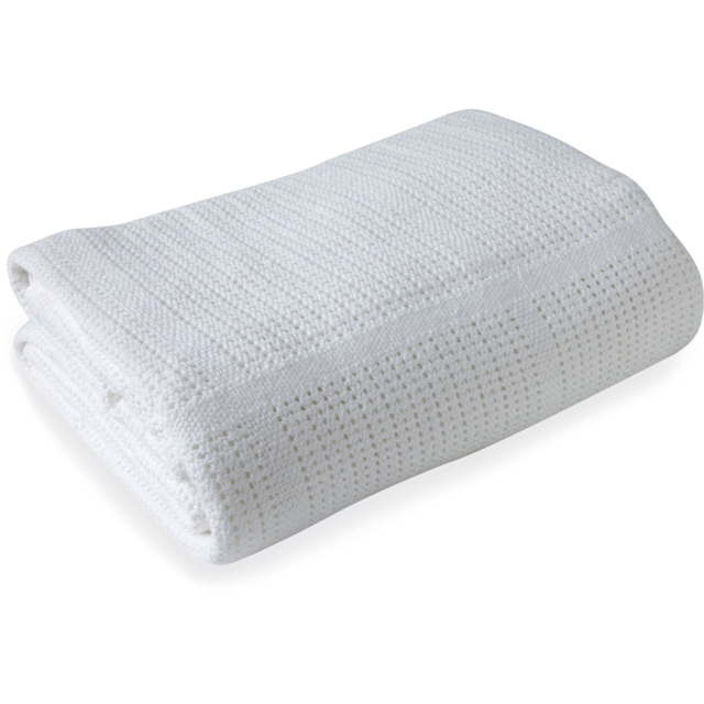 Clair de Lune Baby White Cellular Cot Blanket 100 x 150cm - Size: 0.5 x 100 x 150cm - Wilko - image 1