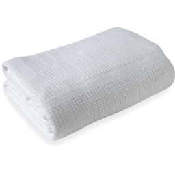 Clair de Lune Baby White Cellular Cot Blanket 100 x 150cm - Size: 0.5 x 100 x 150cm - Wilko