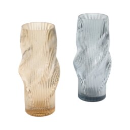 Alayna Swirl Ribbed Vase - Wilko - thumbnail 1
