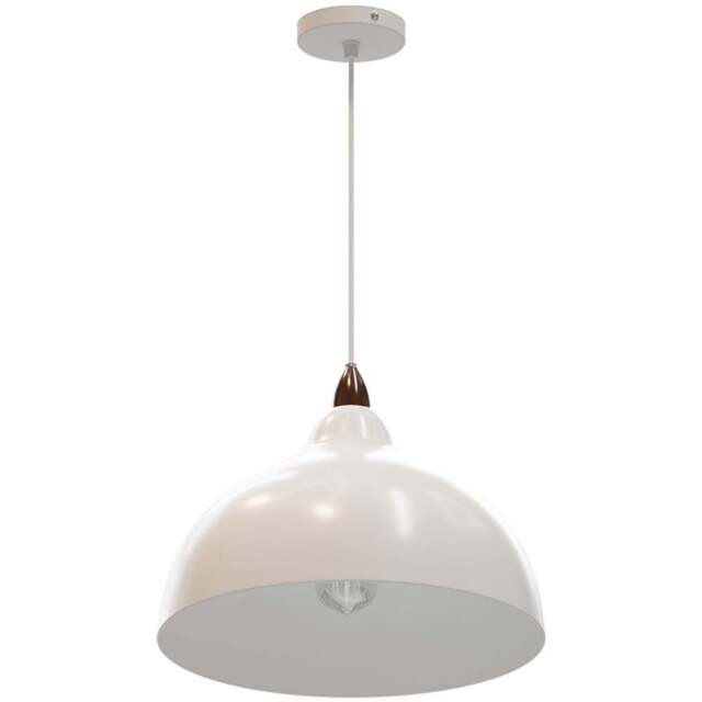 Living and Home White Iron Industrial Style E27 Pendant Light - Size: 130 x 35 x 35cm - Wilko - image 1