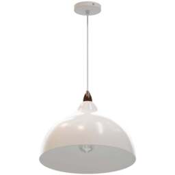 Living and Home White Iron Industrial Style E27 Pendant Light - Size: 130 x 35 x 35cm - Wilko