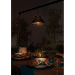 Luxform Detroit Solar Powered Steel Wire Hanging Lantern - Size: 19 x 21.5 x 21.5cm - Silver - Wilko - thumbnail 4