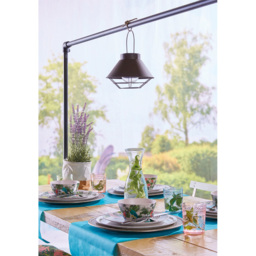 Luxform Detroit Solar Powered Steel Wire Hanging Lantern - Size: 19 x 21.5 x 21.5cm - Silver - Wilko - thumbnail 3