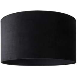 ValueLights Reni Black Velvet Large Drum Ceiling Lamp Shade 45cm - Size: 25 x 45 x 45cm - Wilko