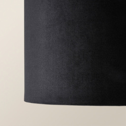 ValueLights Reni Black Velvet Large Drum Ceiling Lamp Shade 45cm - Size: 25 x 45 x 45cm - Wilko - thumbnail 4