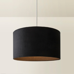ValueLights Reni Black Velvet Large Drum Ceiling Lamp Shade 45cm - Size: 25 x 45 x 45cm - Wilko - thumbnail 6
