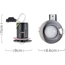 ValueLights Black Chrome IP65 Warm White LED Ceiling Downlight 10 Pack - Wilko - thumbnail 6