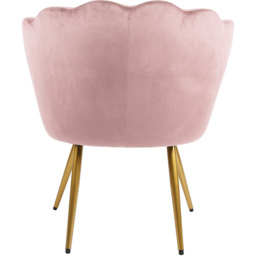 Flora Petal Back Accent Tub Chair Velvet Upholstery - Light Pink - Size: Single - Genesis - Wilko - thumbnail 6