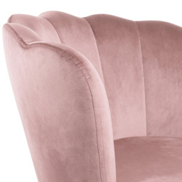 Flora Petal Back Accent Tub Chair Velvet Upholstery - Light Pink - Size: Single - Genesis - Wilko - thumbnail 7