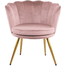 Flora Petal Back Accent Tub Chair Velvet Upholstery - Light Pink - Size: Single - Genesis - Wilko - thumbnail 4