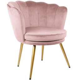 Flora Petal Back Accent Tub Chair Velvet Upholstery - Light Pink - Size: Single - Genesis - Wilko - thumbnail 3
