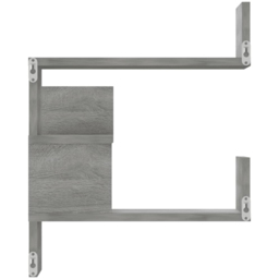 vidaXL 3-Tier Grey Corner Wall Shelf 2 Pack - Size: 50 x 40 x 40cm - Wilko - thumbnail 6