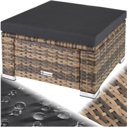 tectake Bitonto Nature Polyrattan Footstool - Size: 26 x 53 x 53cm - Brown - Wilko - thumbnail 3