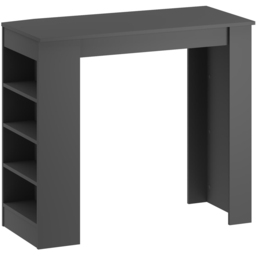 Decortie Swallow Anthracite Bar Table with Storage Shelves - Size: 102 x 117 x 54cm - Grey - Wilko - thumbnail 3