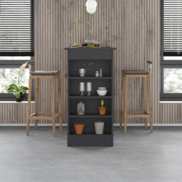 Decortie Swallow Anthracite Bar Table with Storage Shelves - Size: 102 x 117 x 54cm - Grey - Wilko - thumbnail 6