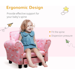 Tommy Toys Pink Cute Cloud Star Wooden Frame Kids Armchair with Footrest - Wilko - thumbnail 6