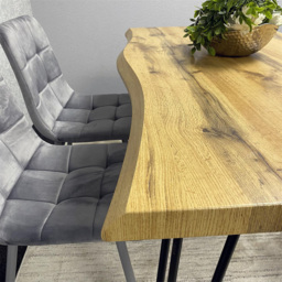 Kosy Koala 4 Seater Velvet Wooden Dining Set Grey - Multi - Wilko - thumbnail 7