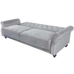Furniture One 3 Seater Grey Velvet Sofa Bed - Wilko - thumbnail 5