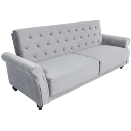 Furniture One 3 Seater Grey Velvet Sofa Bed - Wilko - thumbnail 3