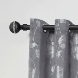 New Edge Blinds Bejeweled 160-300cm Extendable Black Eyelet Metal Curtain Pole Set - Matt Black - Wilko - thumbnail 3