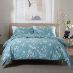 The Lyndon Company Petite Fleure Double Duck Egg Duvet Set - Blue - Wilko - thumbnail 1